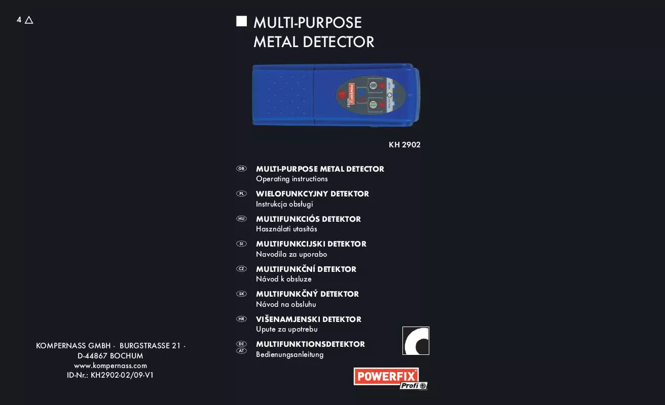 Mode d'emploi POWERFIX KH 2902 MULTI-PURPOSE METAL DETECTOR