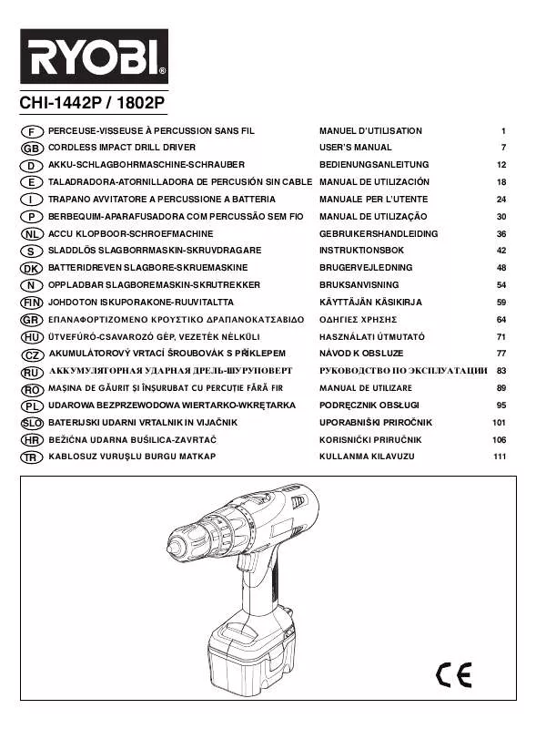 Mode d'emploi RYOBI CHI-1802P