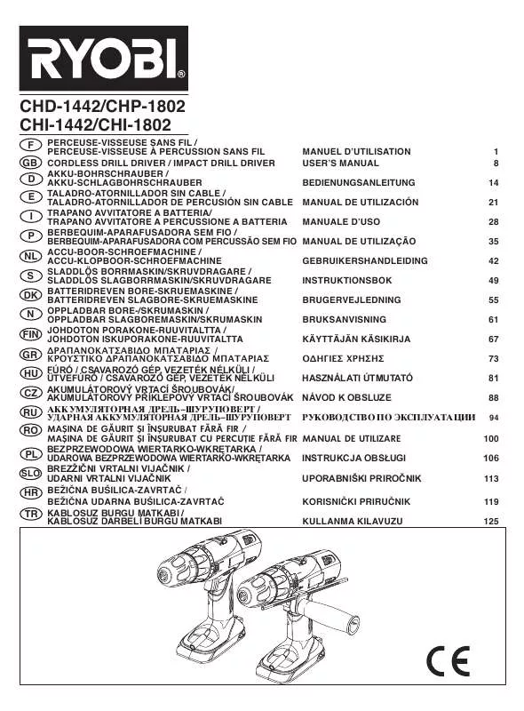 Mode d'emploi RYOBI CHI1442