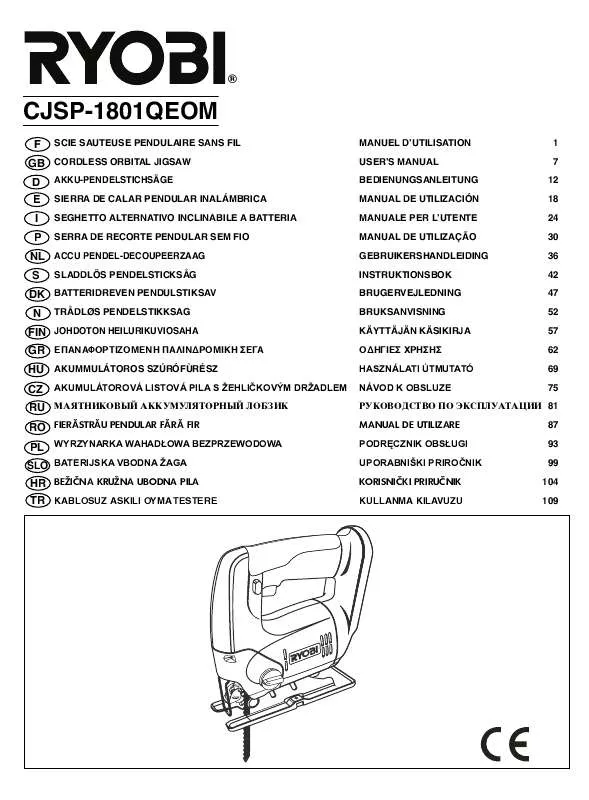 Mode d'emploi RYOBI CJSP-1801QEOM