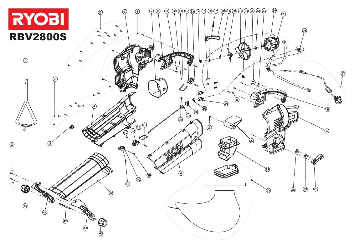 Mode d'emploi RYOBI RBV2800S