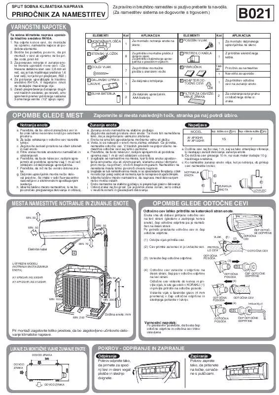 Mode d'emploi SHARP AYXP9GHR