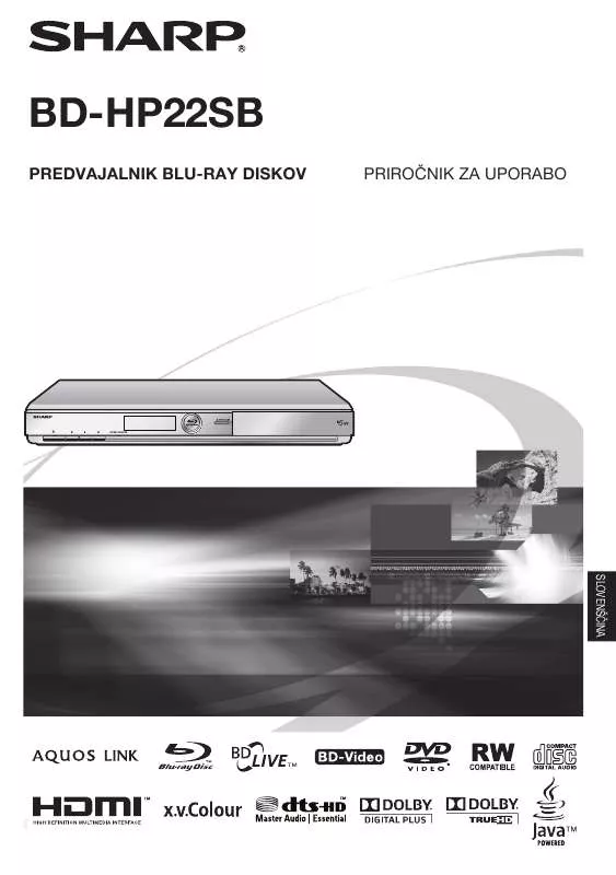 Mode d'emploi SHARP BD-HP22SB