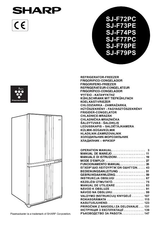 Mode d'emploi SHARP SJ-F77PC