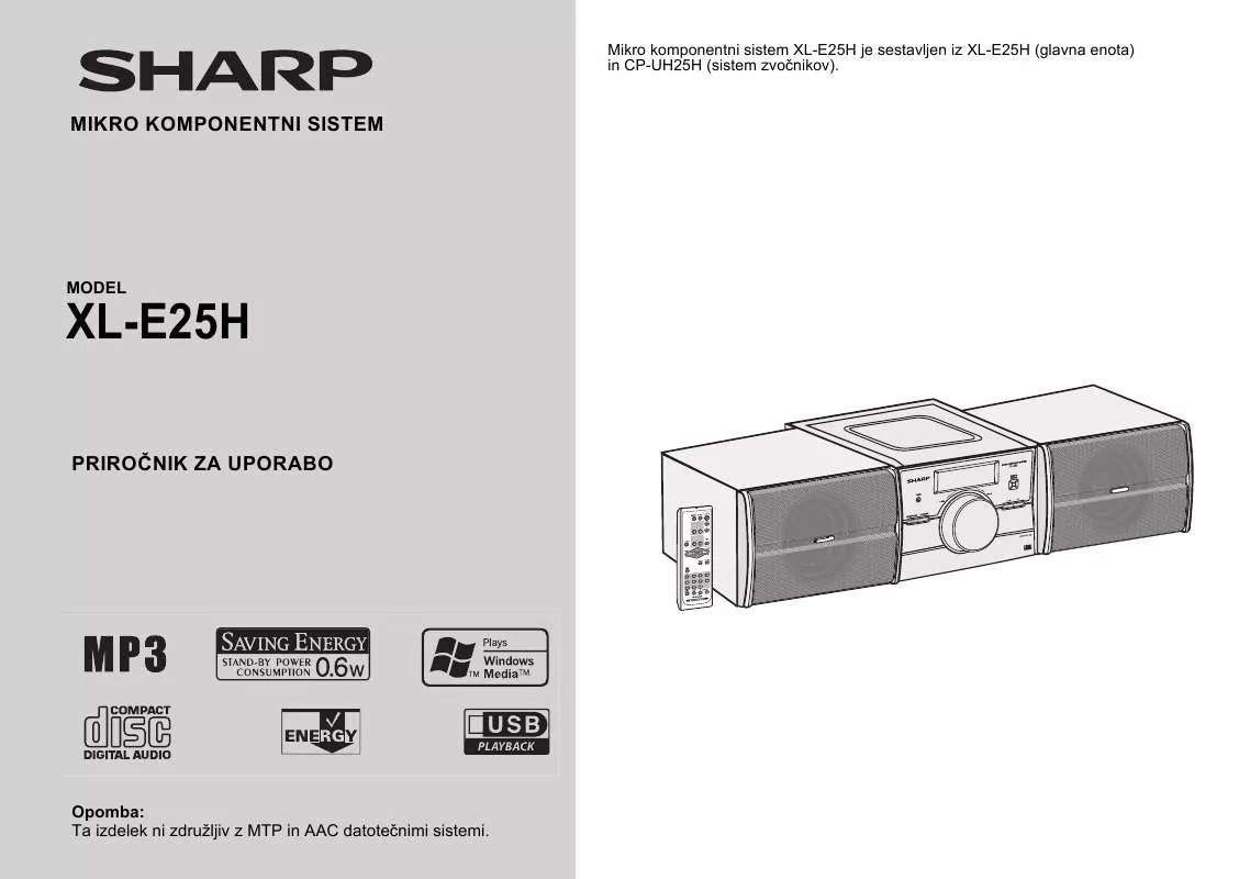 Mode d'emploi SHARP XL-E25H