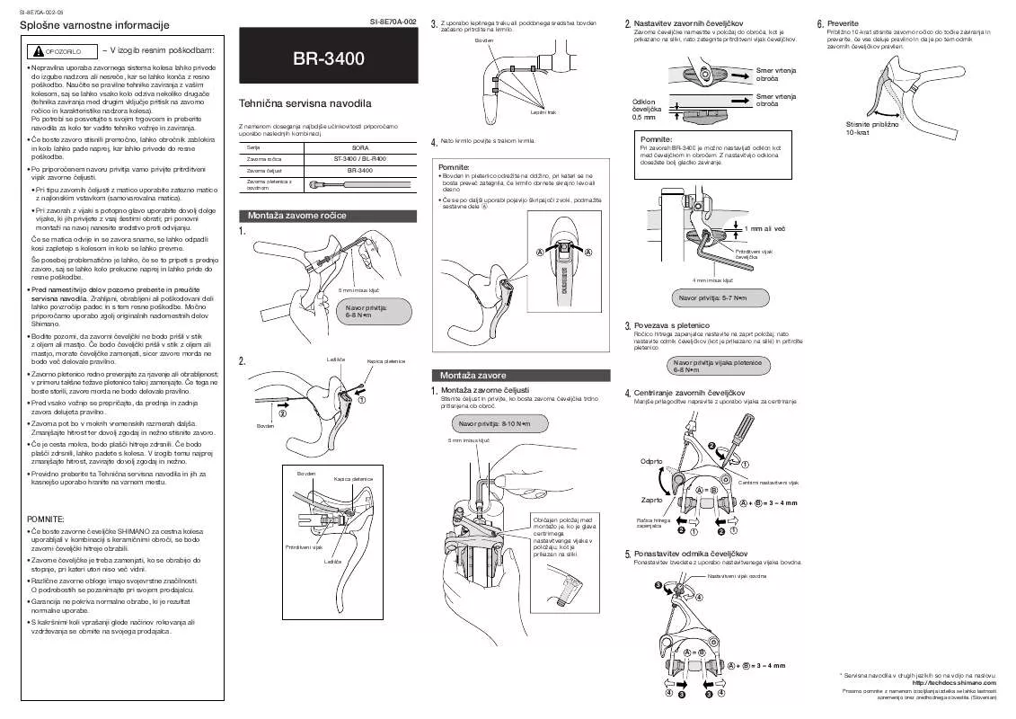 Mode d'emploi SHIMANO BR-3400