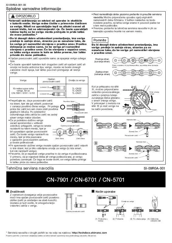 Mode d'emploi SHIMANO CN-5701