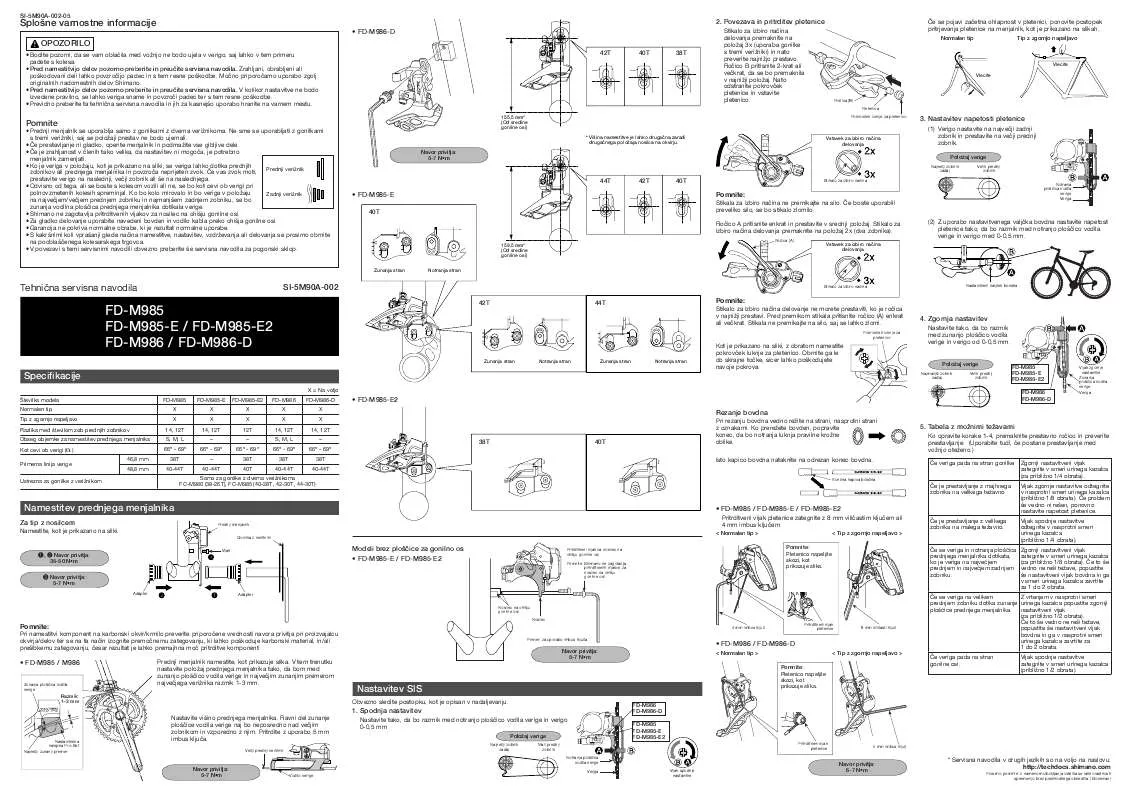 Mode d'emploi SHIMANO FD-M985-E