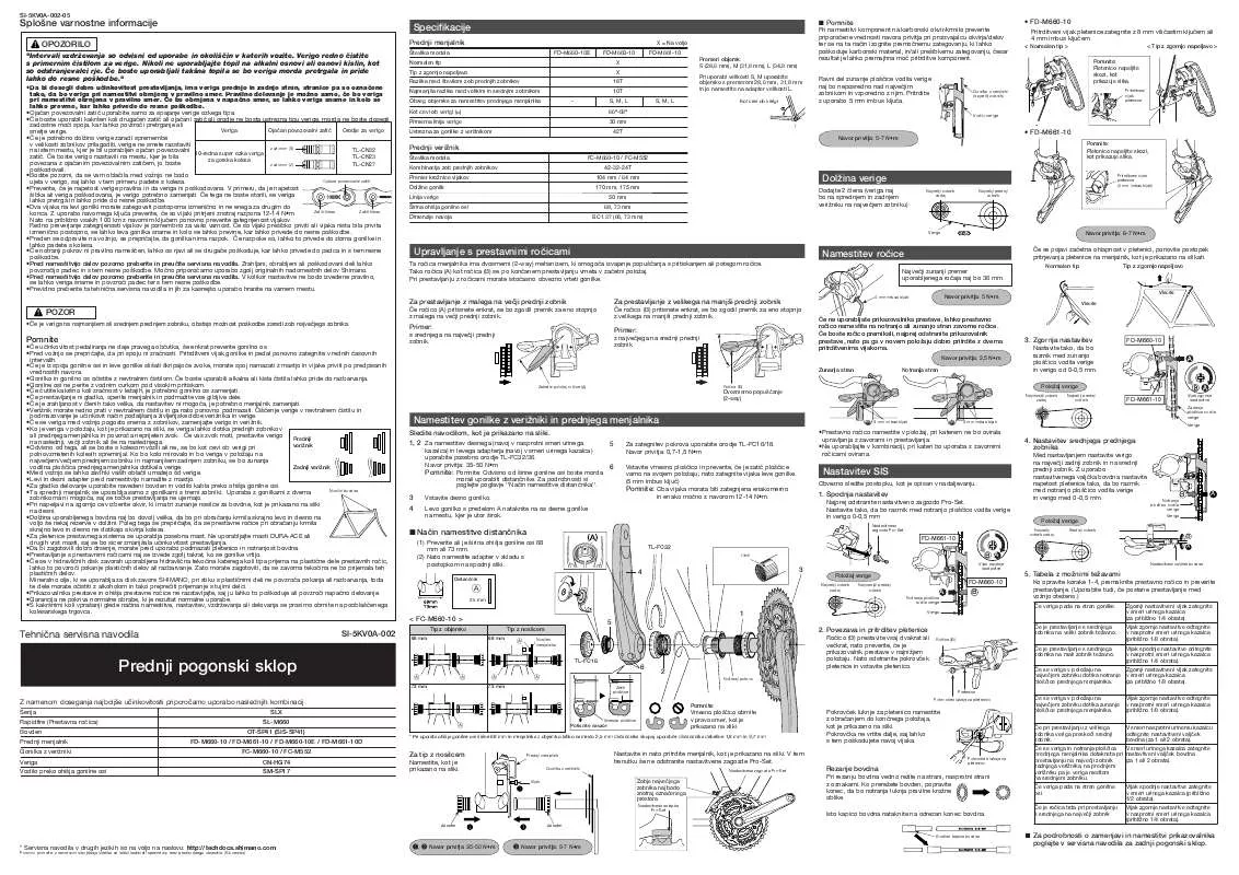 Mode d'emploi SHIMANO SI-5KV0A