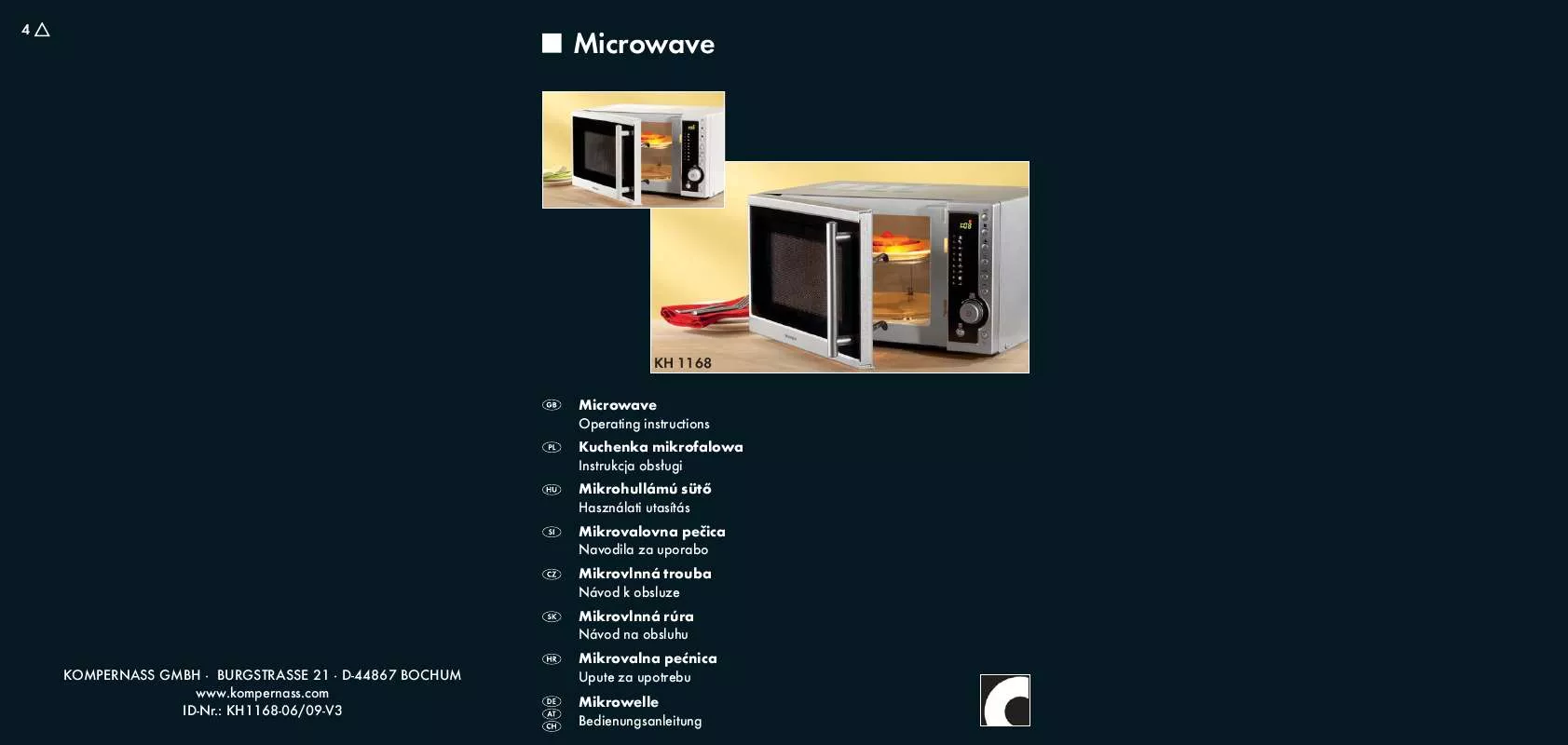 Mode d'emploi SILVERCREST KH 1168 MICROWAVE