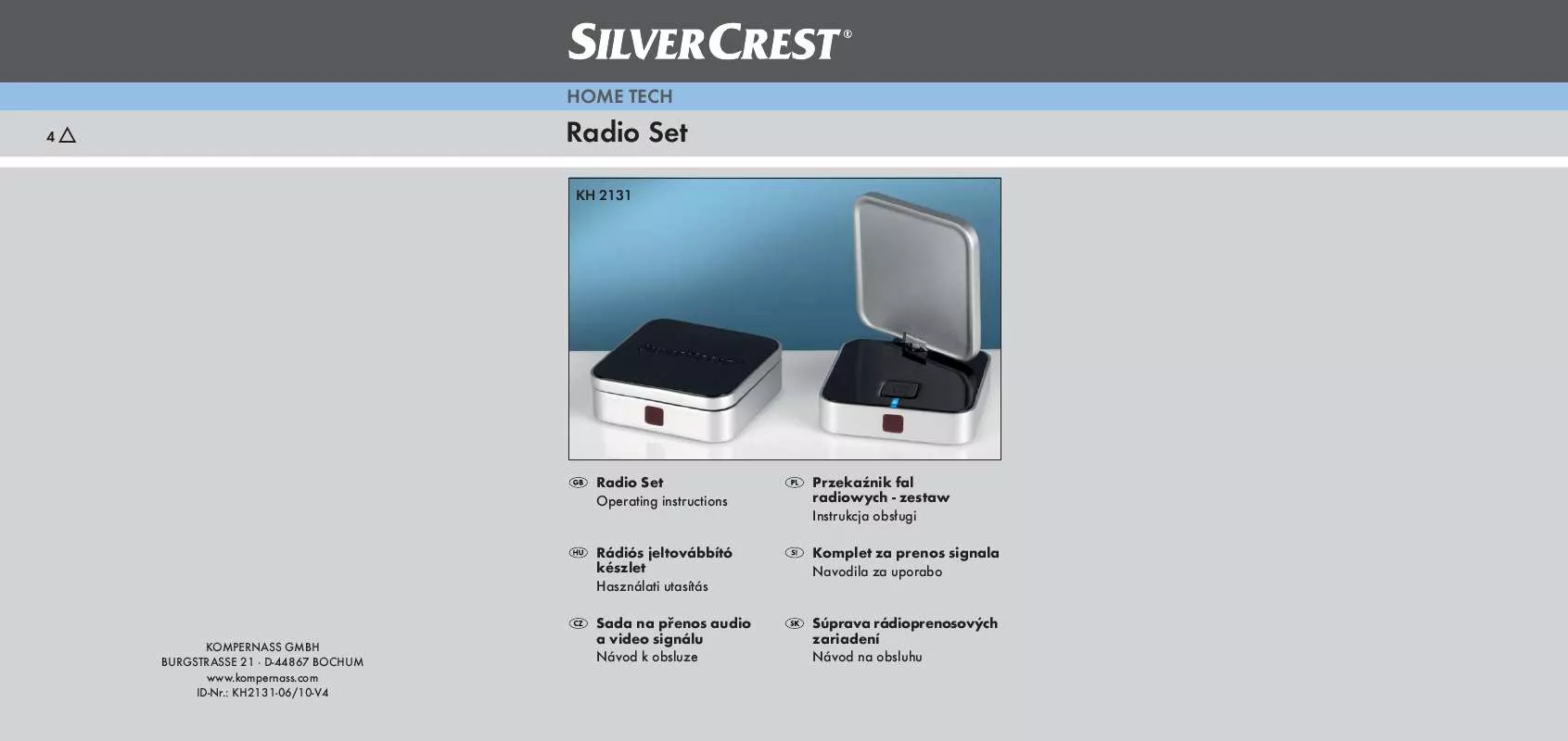 Mode d'emploi SILVERCREST KH 2131 RADIO SET