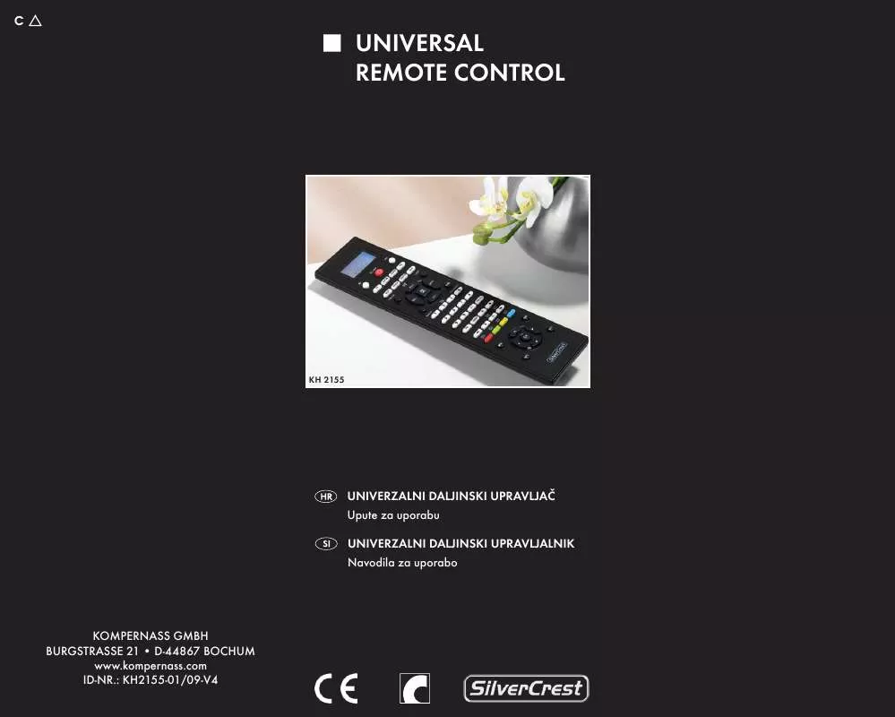 Mode d'emploi SILVERCREST KH 2155 UNIVERSAL REMOTE CONTROL