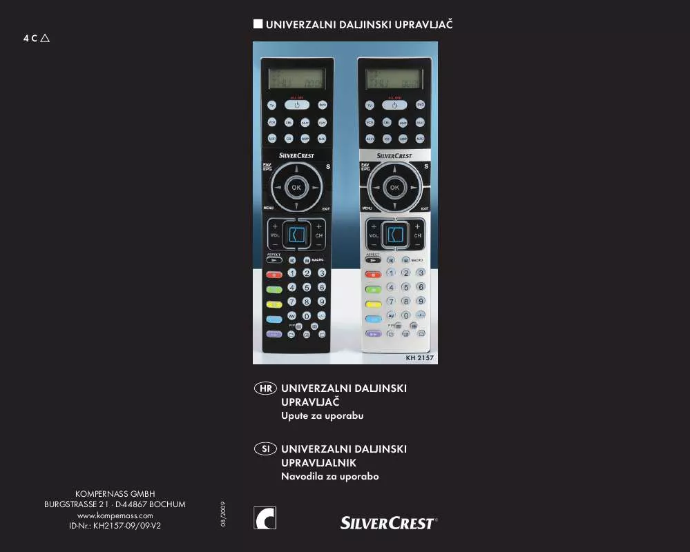 Mode d'emploi SILVERCREST KH 2157