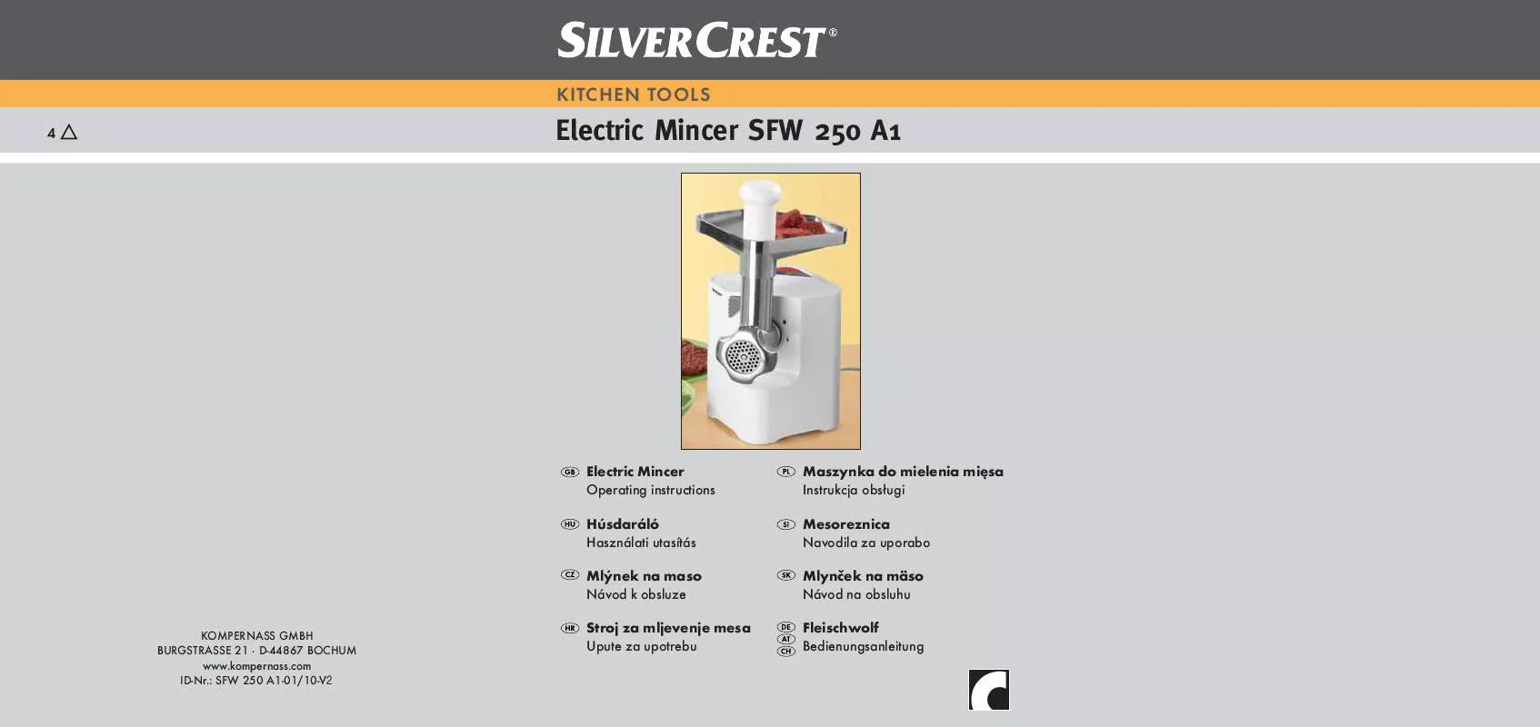 Mode d'emploi SILVERCREST SFW 250 A1