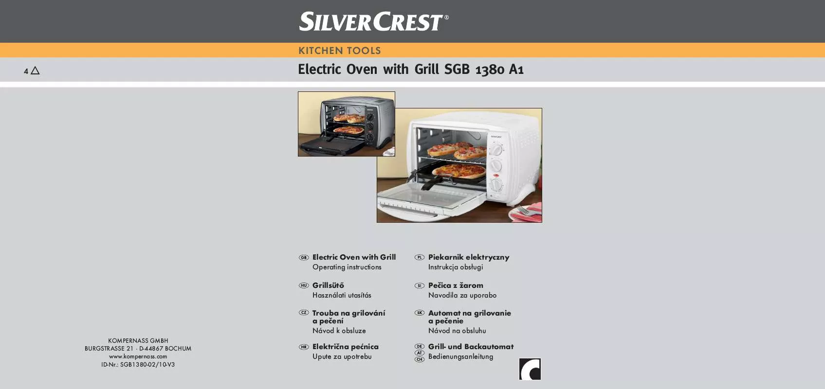 Mode d'emploi SILVERCREST SGB 1380 A1