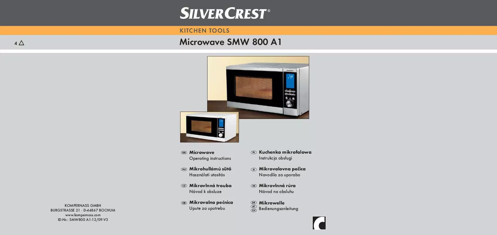 Mode d'emploi SILVERCREST SMW 800 A1