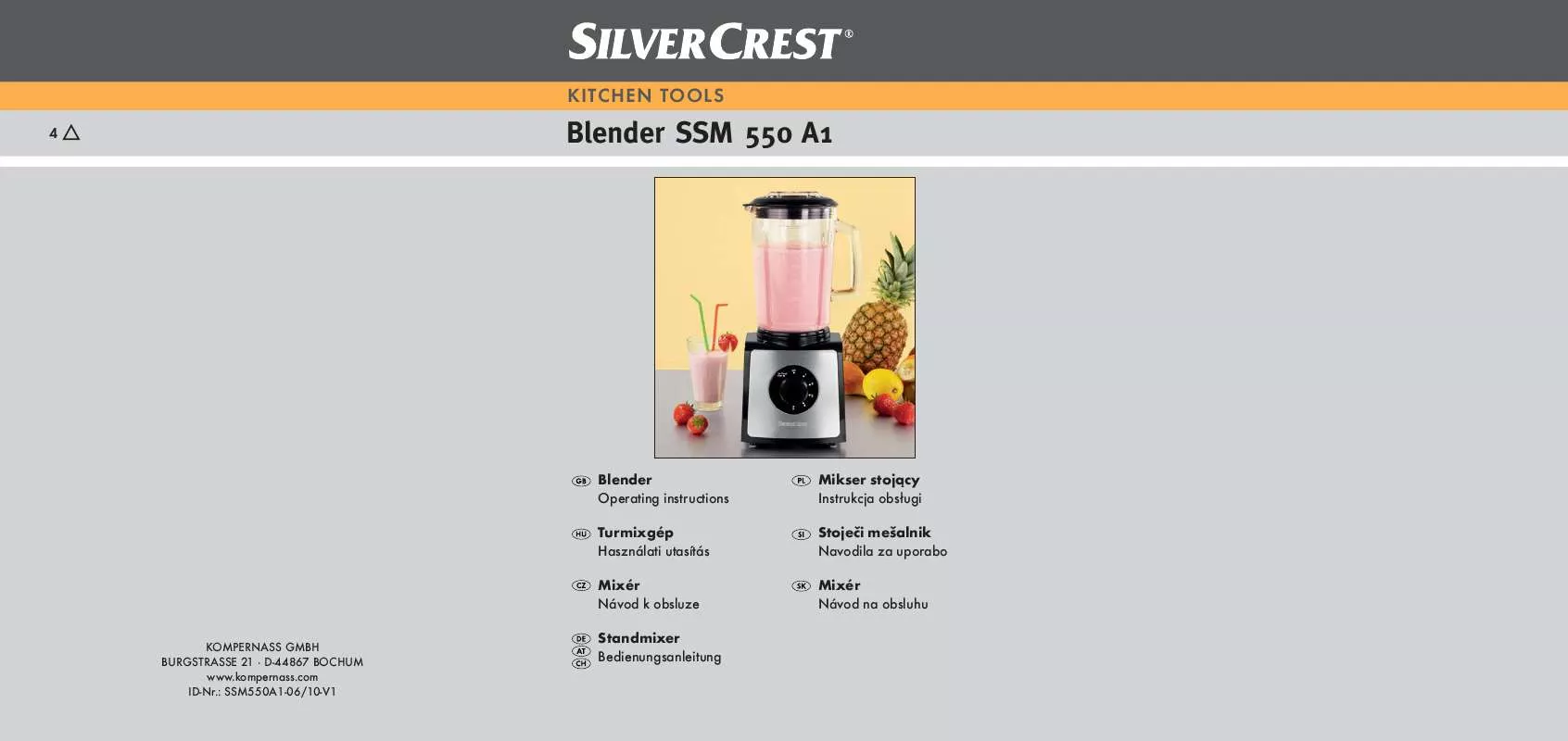 Mode d'emploi SILVERCREST SSM 550 A1