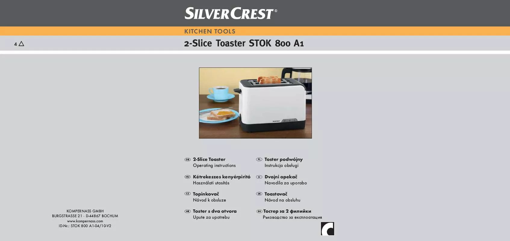 Mode d'emploi SILVERCREST STOK 800 A1