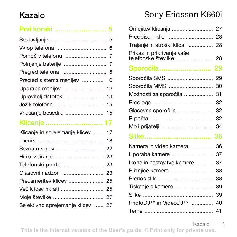 Mode d'emploi SONY ERICSSON K660I