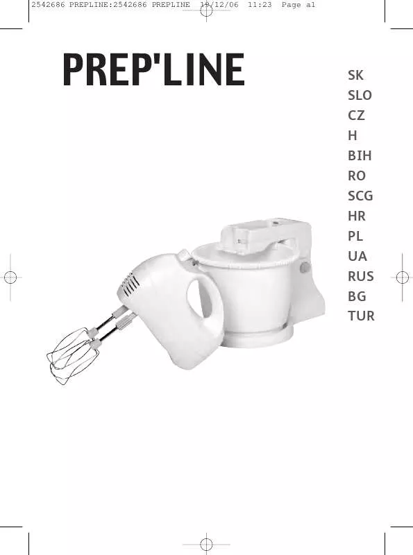 Mode d'emploi TEFAL PREP LINE