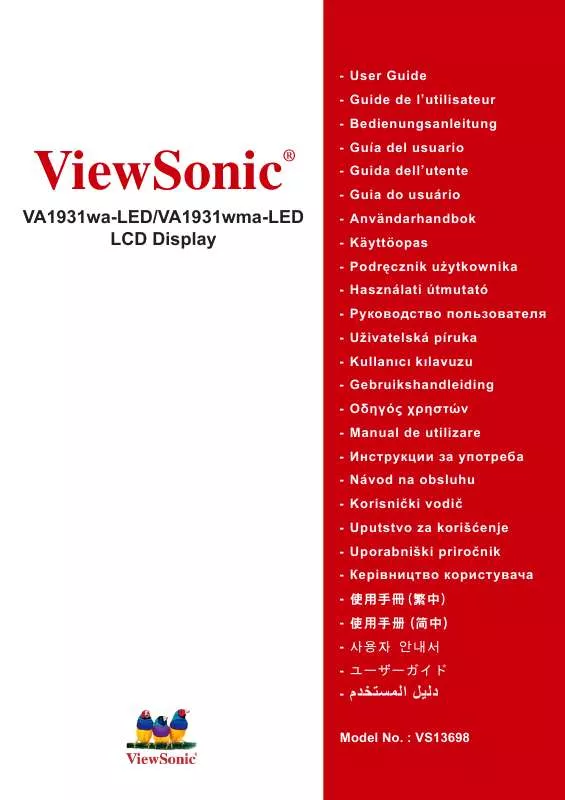 Mode d'emploi VIEWSONIC VA1931WA-LED