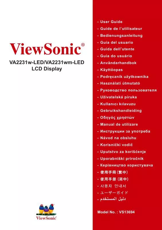 Mode d'emploi VIEWSONIC VA2231W-LED