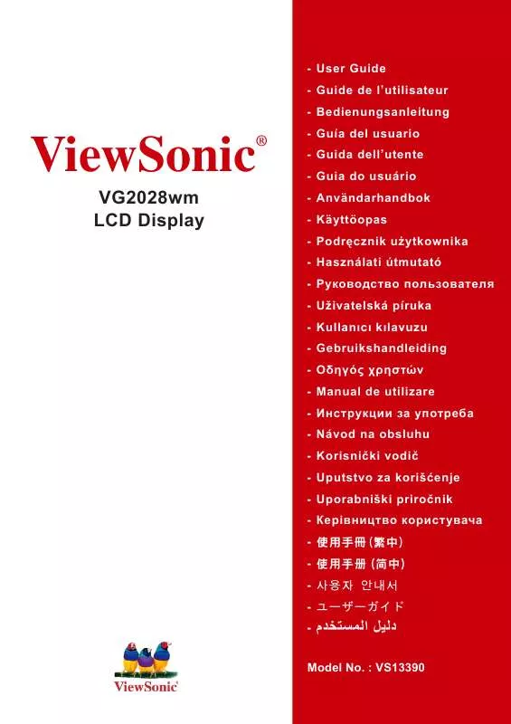 Mode d'emploi VIEWSONIC VG2028WM