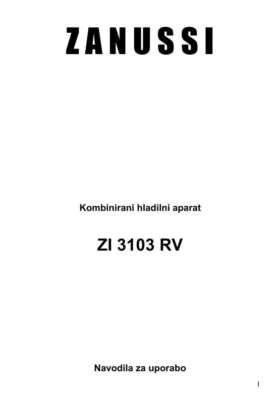 Mode d'emploi ZANUSSI ZI3103RV